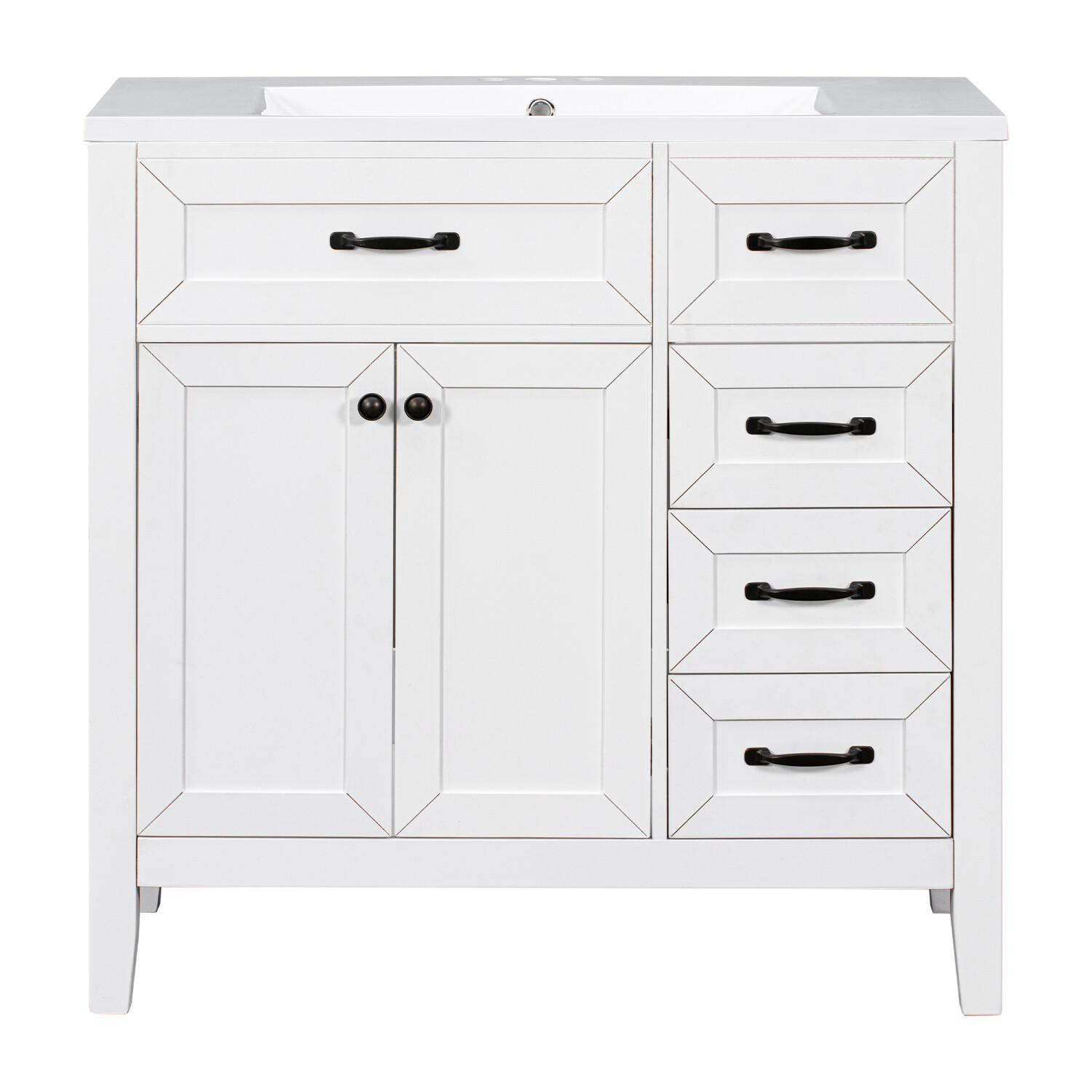 36″ Bathroom Vanity w/ Sink, Freestanding Storage Bath Vanity Cabinet, 3 Drawers