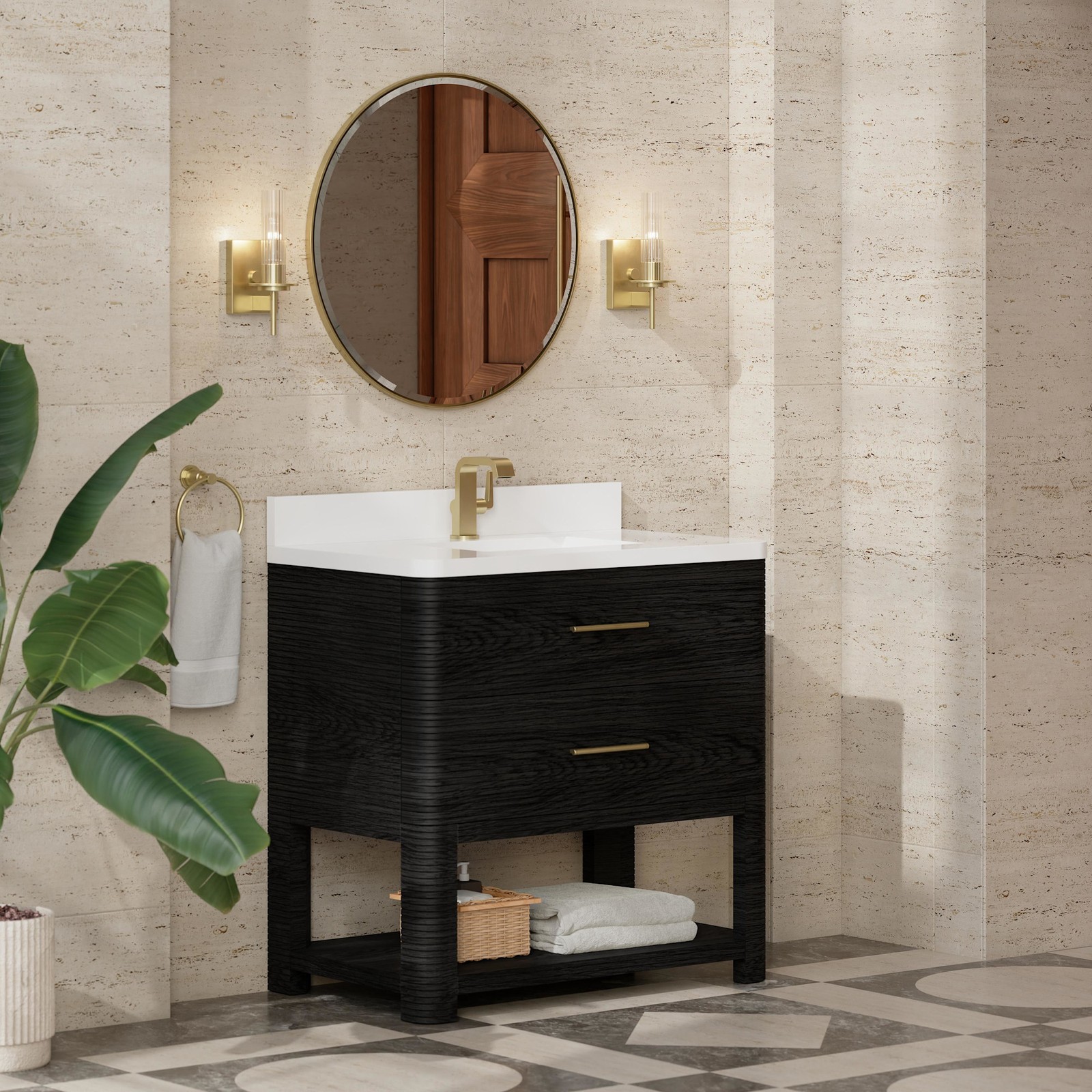 James Martin Vanities D704-V36-3WZ Lucian 36″ – Carbon Oak
