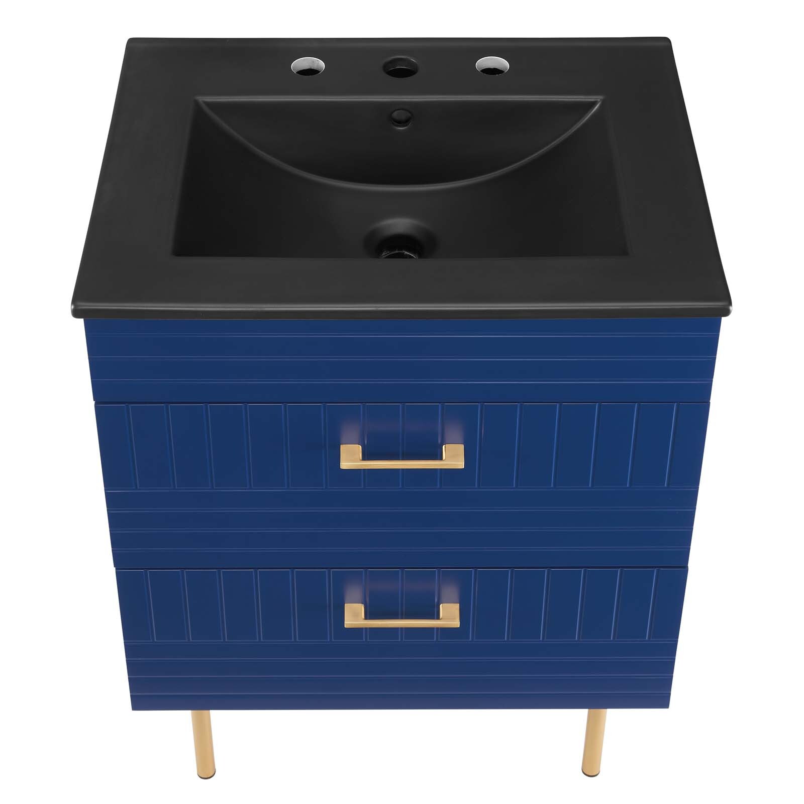 Modway Daybreak 24″ Wall-Mount Bathroom Vanity in Blue Black