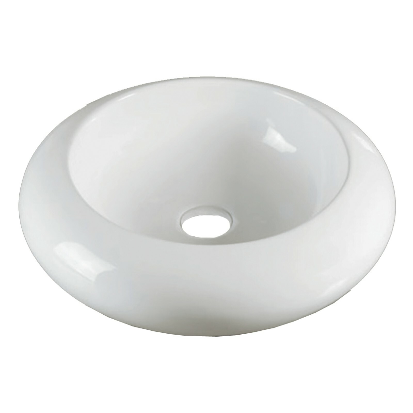 Rok Halo Round Shaped Vessel Bathroom Sink, 18-1/2″ Diameter, White Porcelain