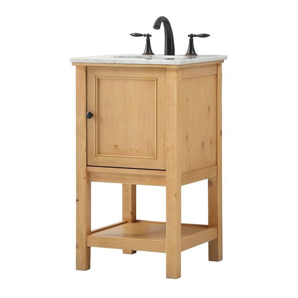 Elegant Decor Metropolis 19″ Aluminum MDF Single Bathroom Vanity in Natural Wood