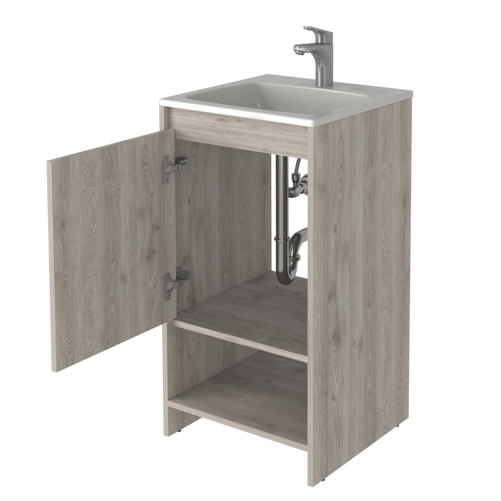 Malibu Single Sink Bathroom Vanity Combo, 45″W, Light Gray