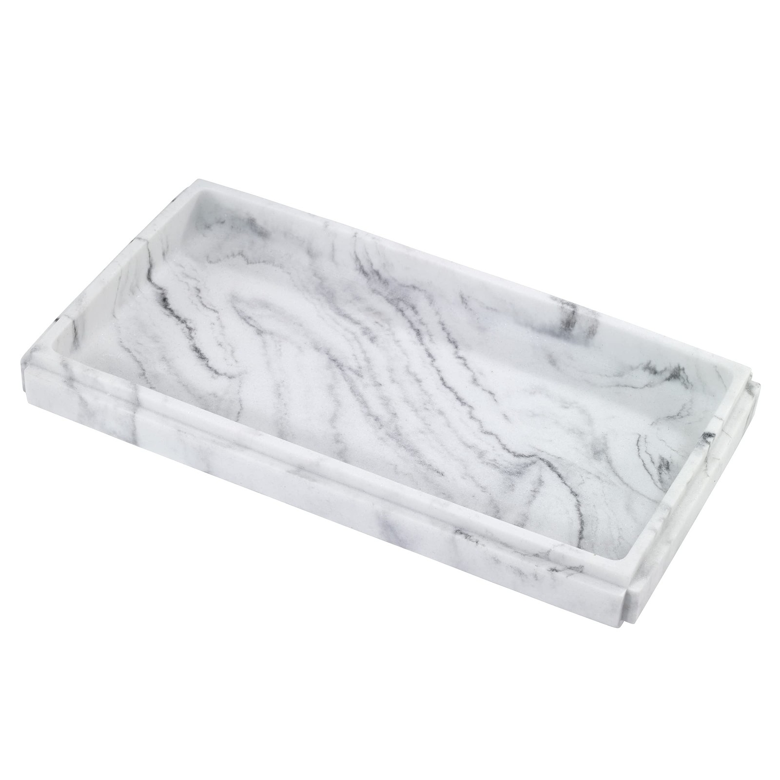 – Vanity Tray, Resin Countertop Organizer, Marble Inspired Bathroom Decor (Ca…