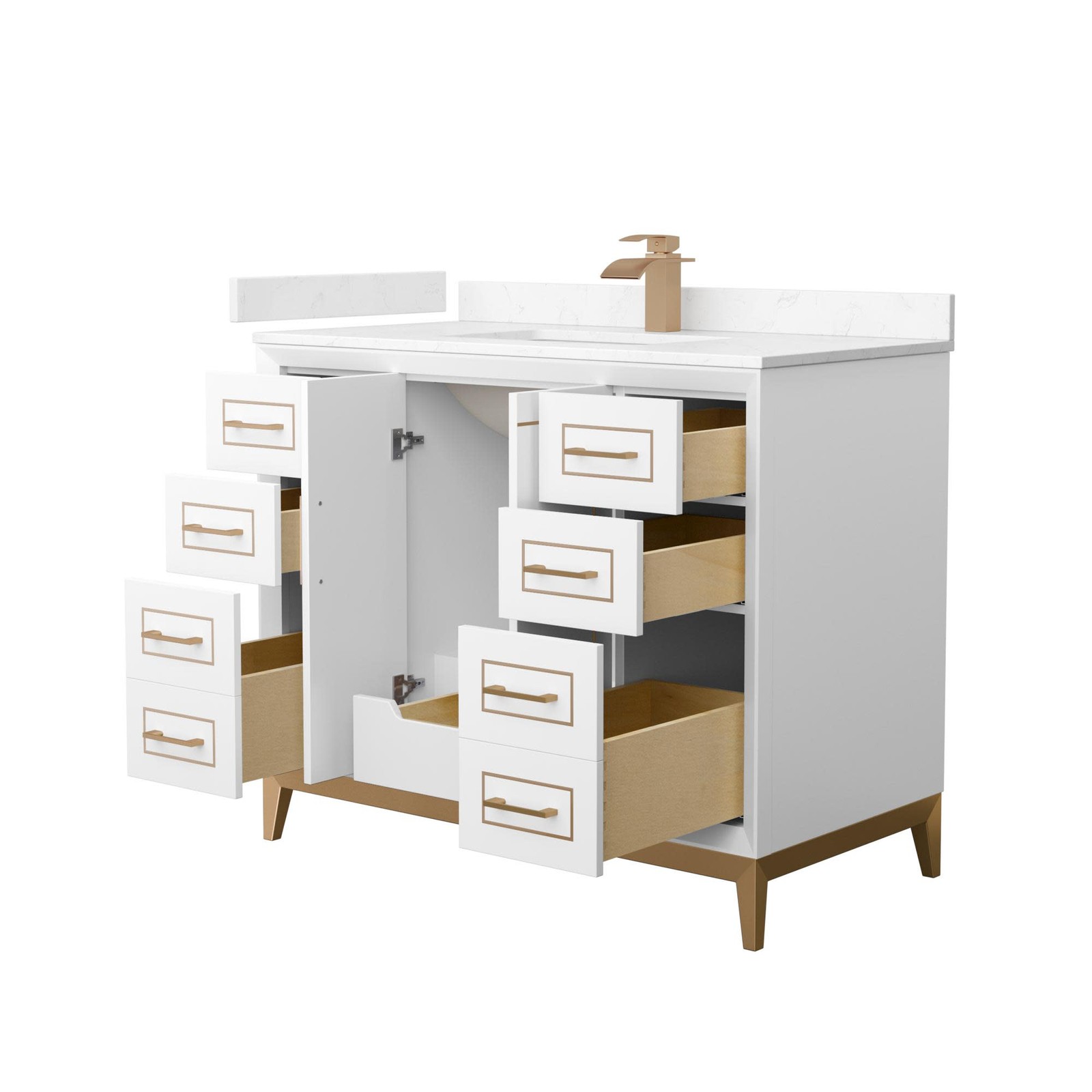 Wyndham Collection WCH515142S-VCA-UNSMXX Marlena 42″ – White / Carrara Cultured