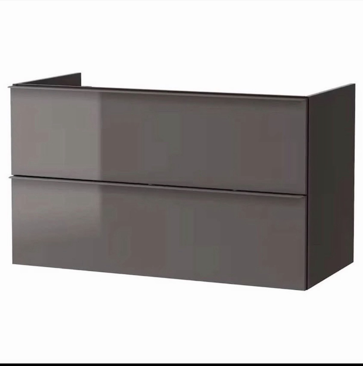 IKEA GODMORGON Gray Wall Mounted Bathroom Vanity Cabinet, 2 Drawers 801.809.93