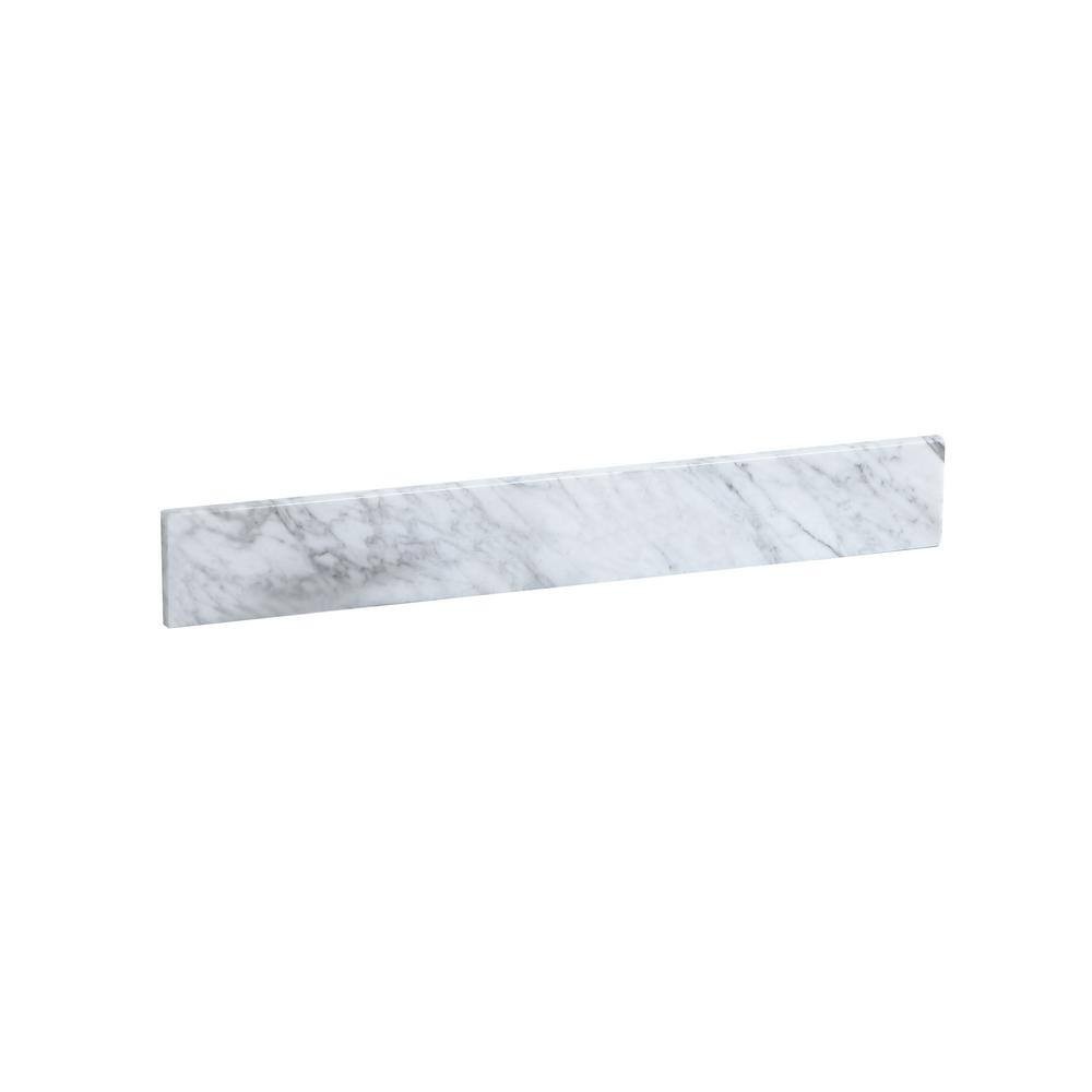 Unbranded Timeless Home 30 in. W Marble Vanity Backsplash in Carrara White