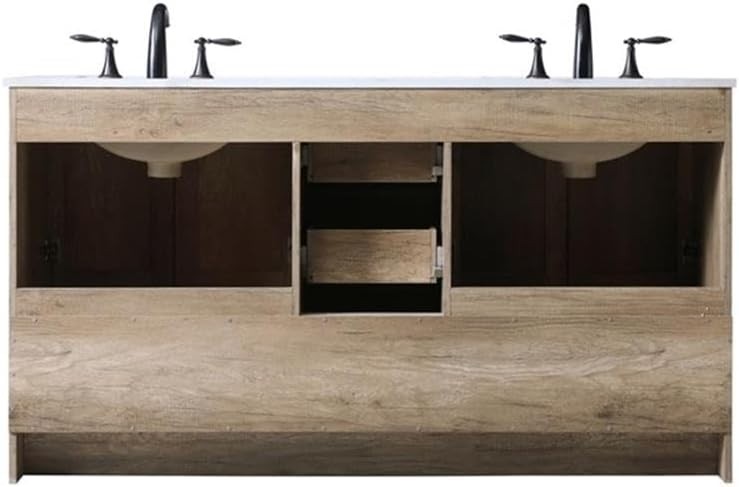 Elegant Lighting – VF2860DNT – 60 Inch Double Bathroom Vanity In Natural Oak