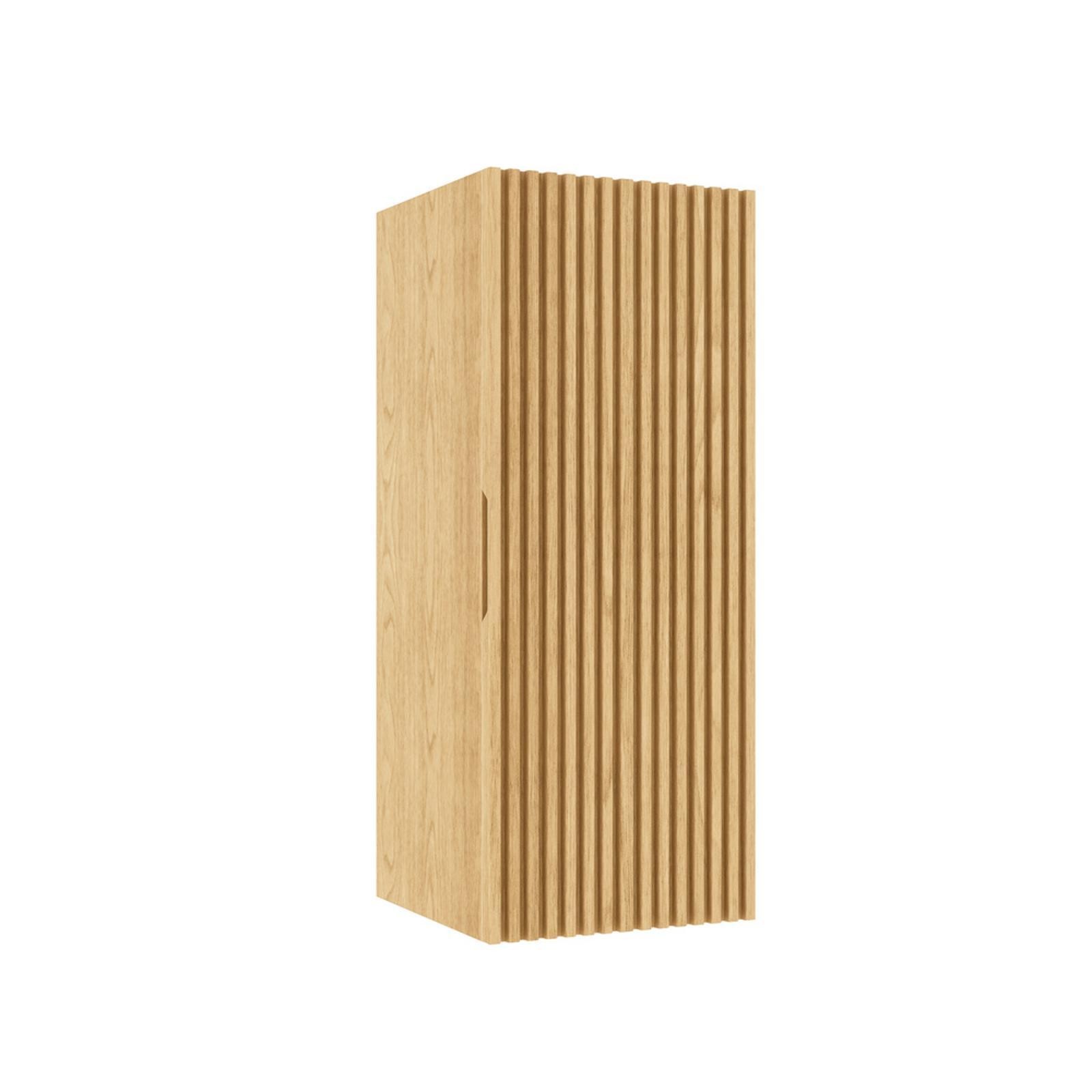 Floating Striped Vanity Cabinet Oak Woodgrain Bathroom Shelf for Compact Spaces
