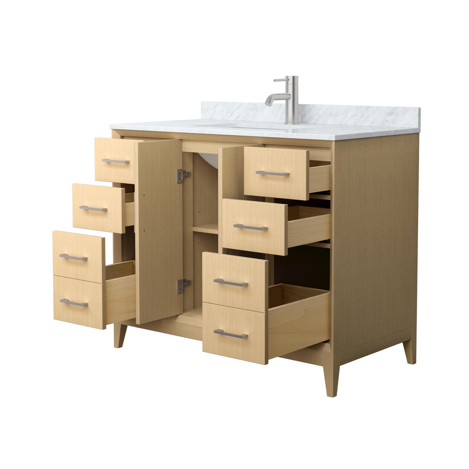Wyndham Collection WCH7575-42S-CMUNS-MXX Janna 42″ – White Oak / Brushed Nickel