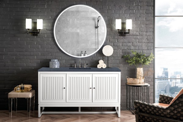 60″ James Martin Athens E645-V60S-GW-3CSP Vanity Cabinet Charcoal Soapstone Top