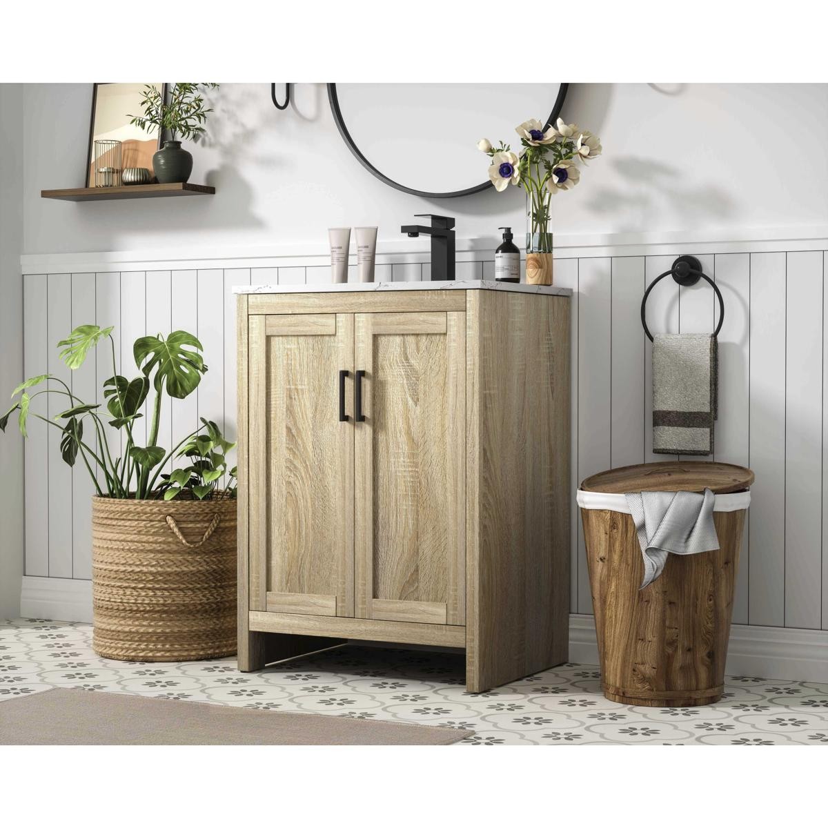 Elegant Lighting VF25124MW Finnley Vanity Mango Wood