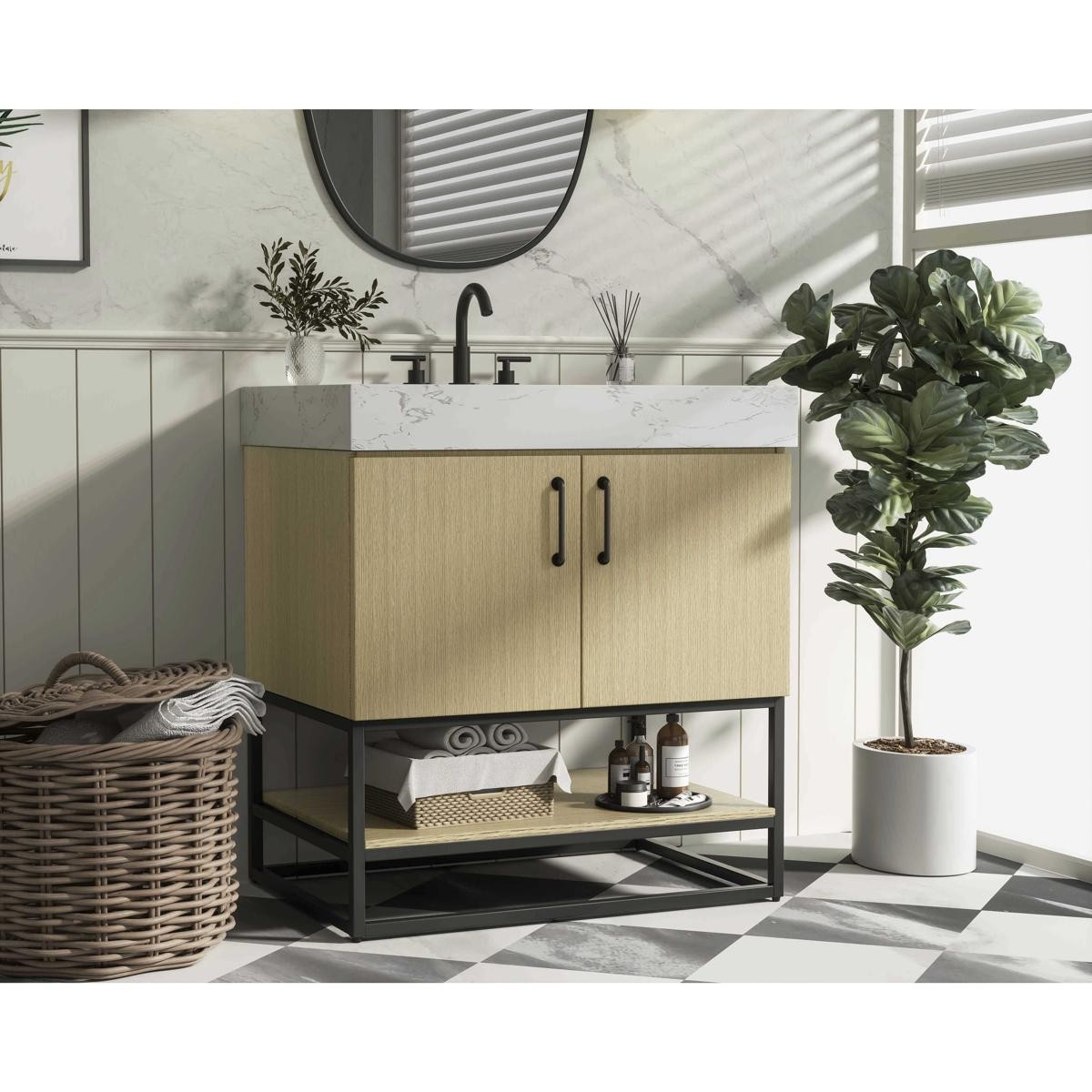 Elegant Lighting VF29230MHB Caroline Vanity Honey Brown