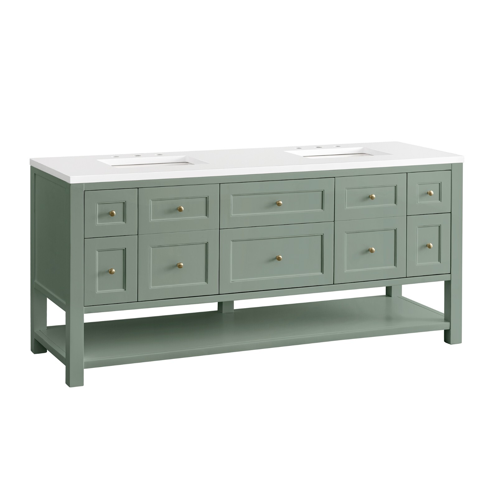72in James Martin Breckenridge 330-V72-SC Vanity Base Only, Smokey Celadon