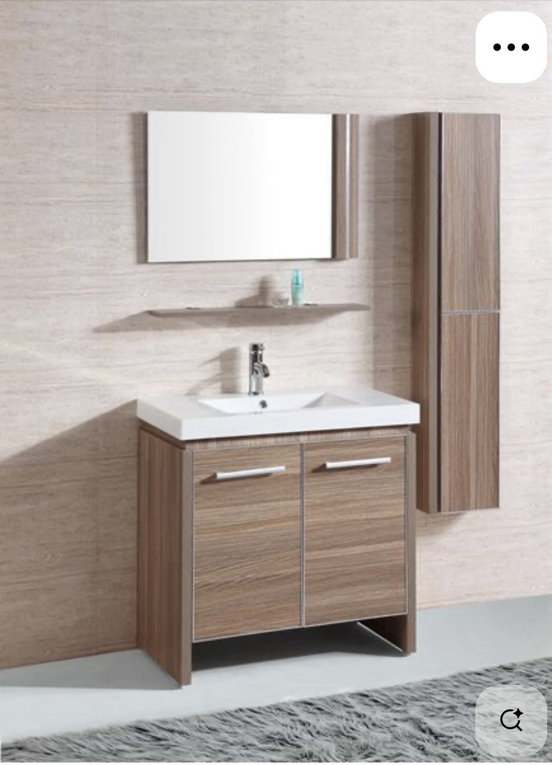 LEGION FURNITURE WTH0932 SINK VANITY W MIRROR SIDE CABINET LIGHT MAPLE