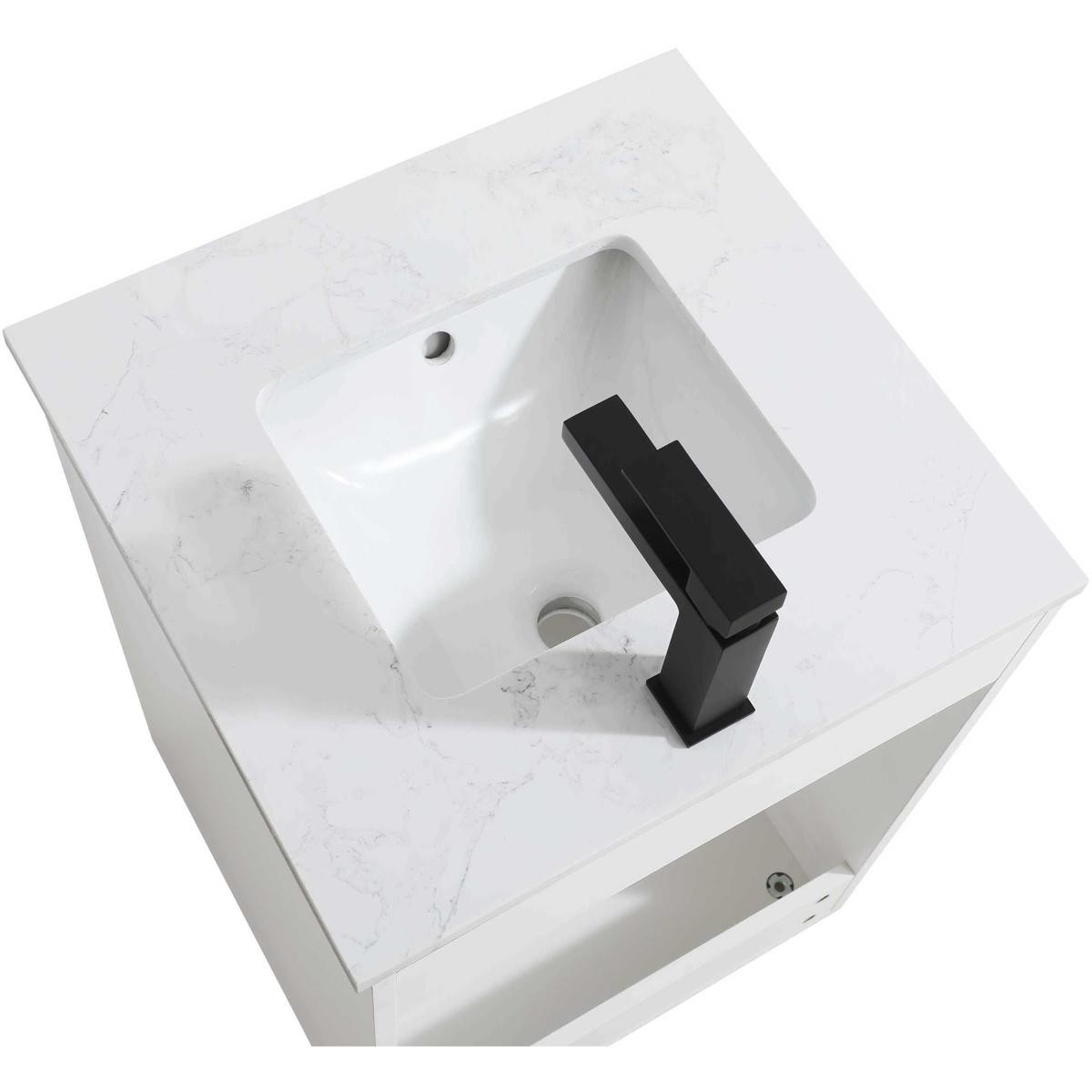 Elegant Lighting VF25020MWH Chandler 20 X 34 inch White Bathroom Vanity Cabinet