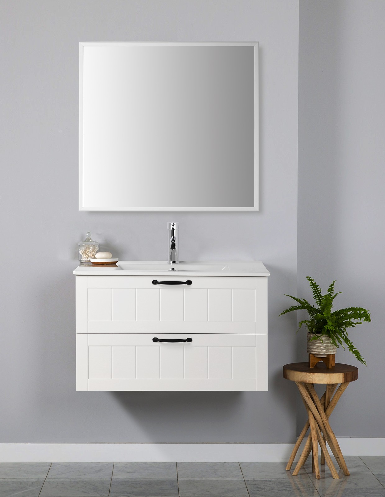 31.5″ Bathroom Vanity Cabinet with Sink Combo, Wall Mounted Floating Cabinet