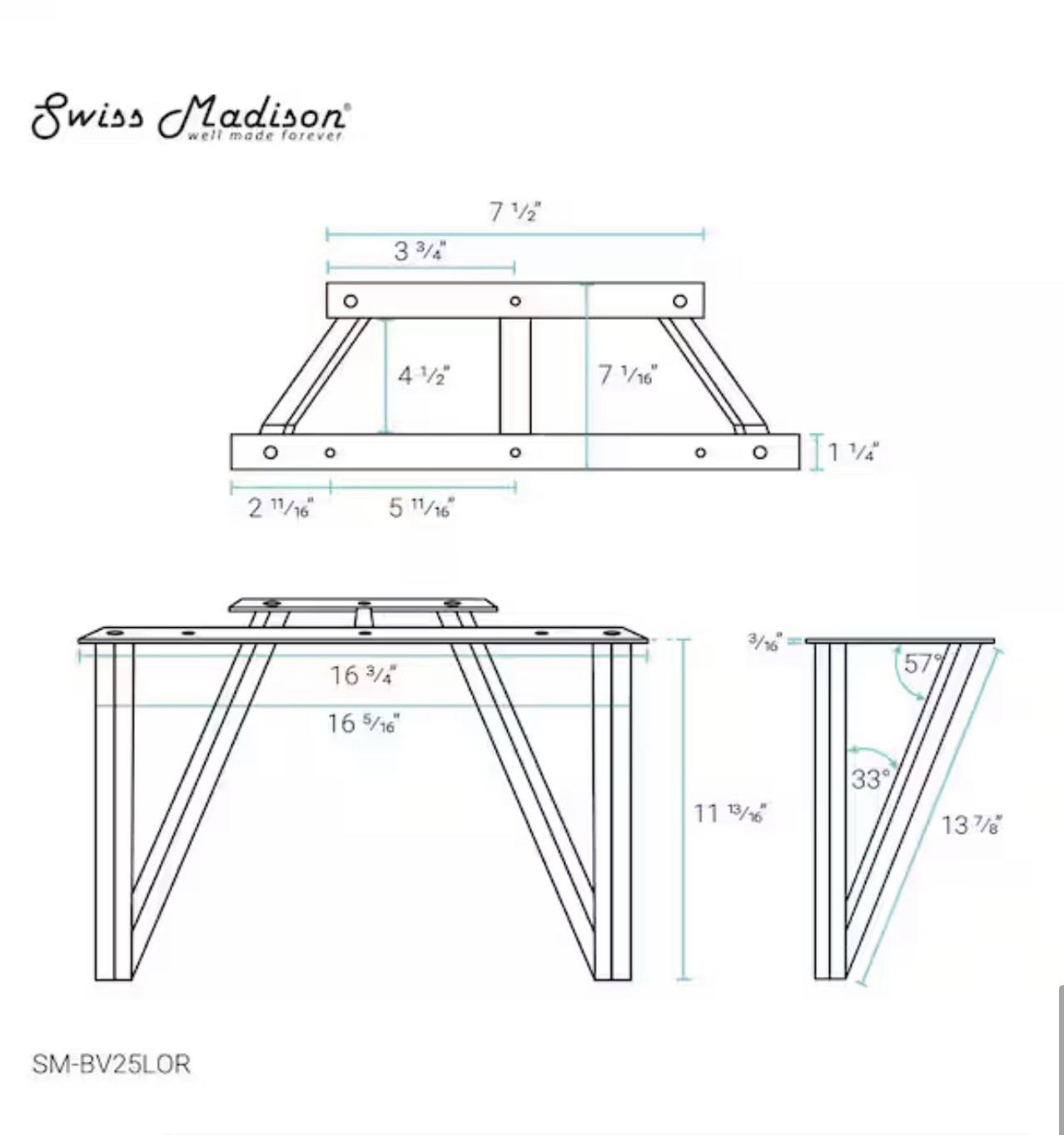 Swiss Madison SM-BV25L Annecy Vanity Legs – Bronze