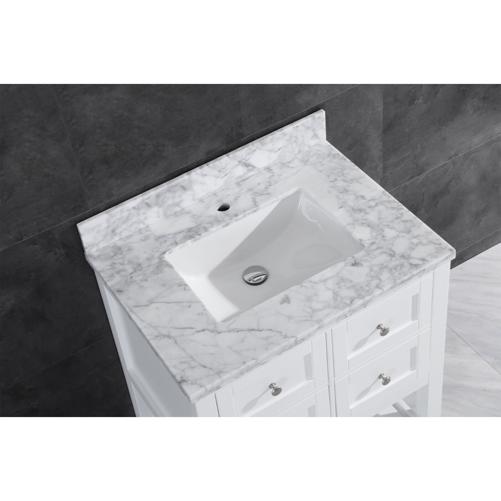 35.5″ Vanity Cabinet Set with Mirror White LV6-36W by LessCare