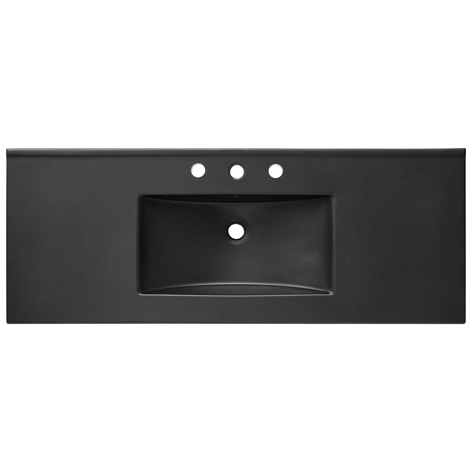 Modway Cayman Modern 48″ Bathroom Sink in Black With Rectangular Basin