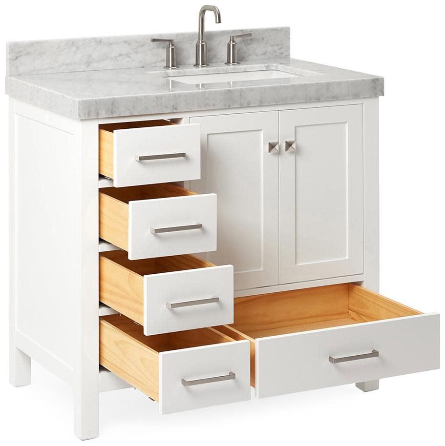 Ariel A036SRCW5RVO Cambridge 36″ – Midnight Blue / Italian Carrara Marble Top /