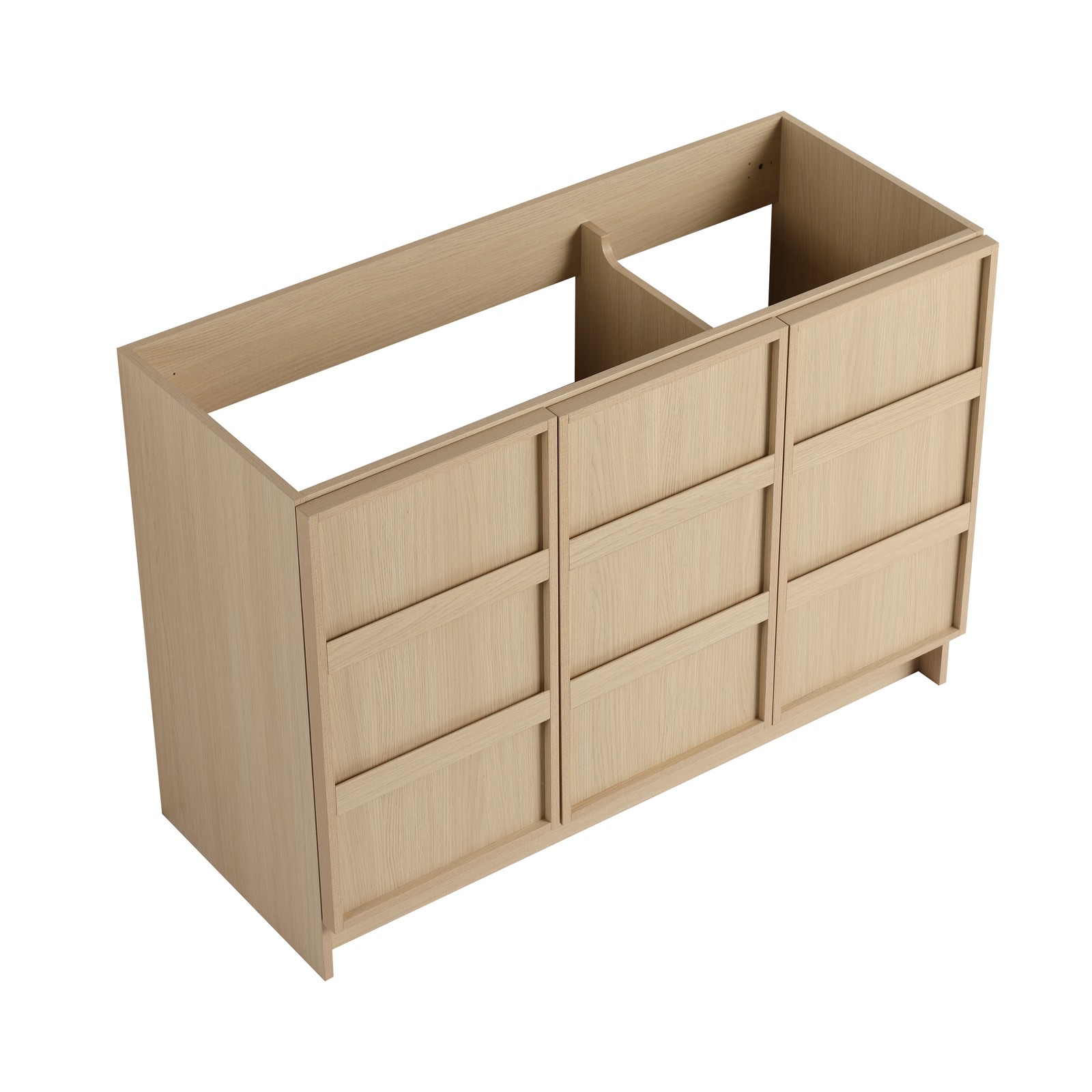 48 Inch Plywood Freestanding Bathroom Vanity Cabinet W/ 3 Doors Without Sink