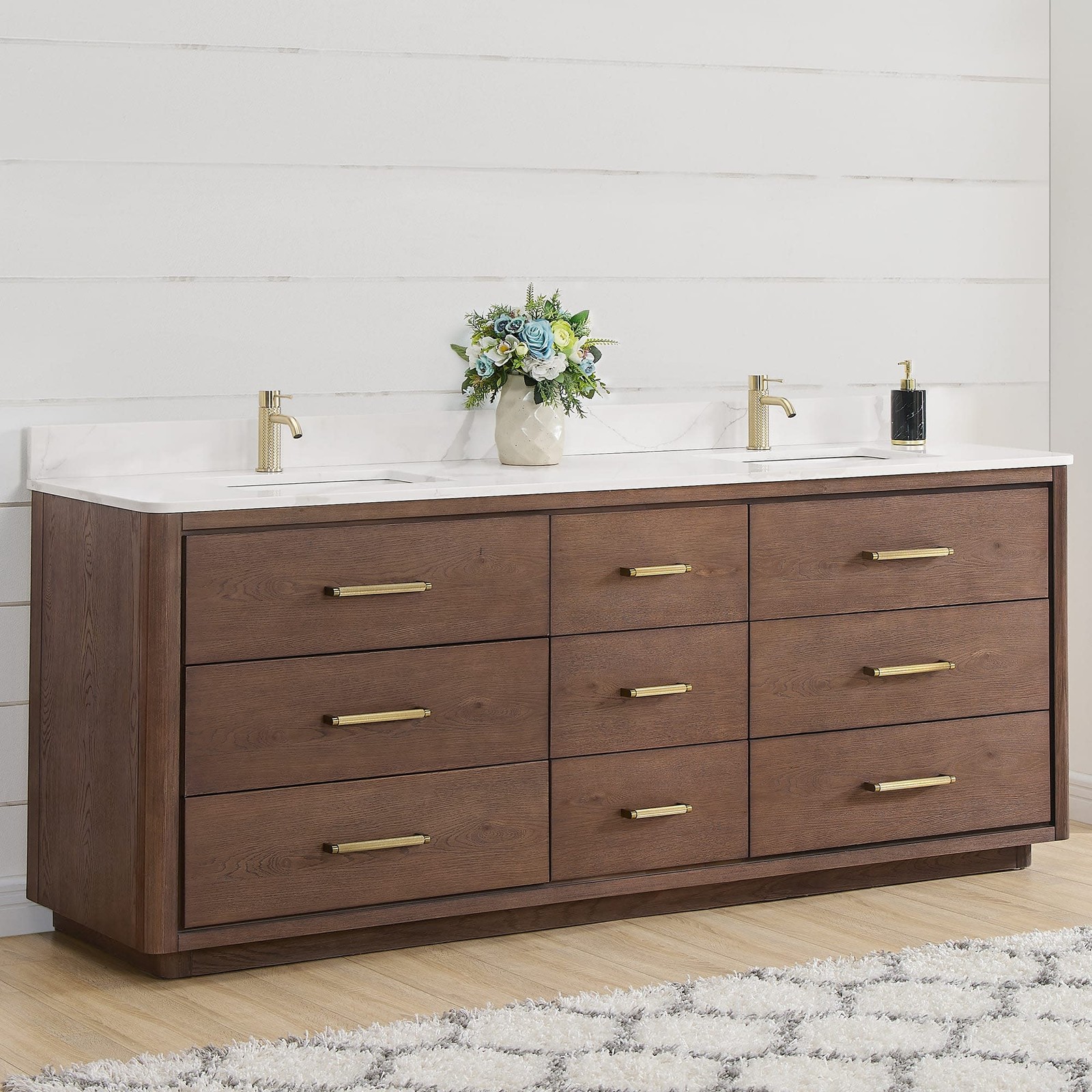 Miseno MV-NM-706584 Porto 84″ – Aged Natural Oak / Fish Maw White