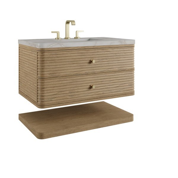36″ James Martin Allamari D640-V36-DMS-WVSL Vanity Cabinet Silver Silestone Top