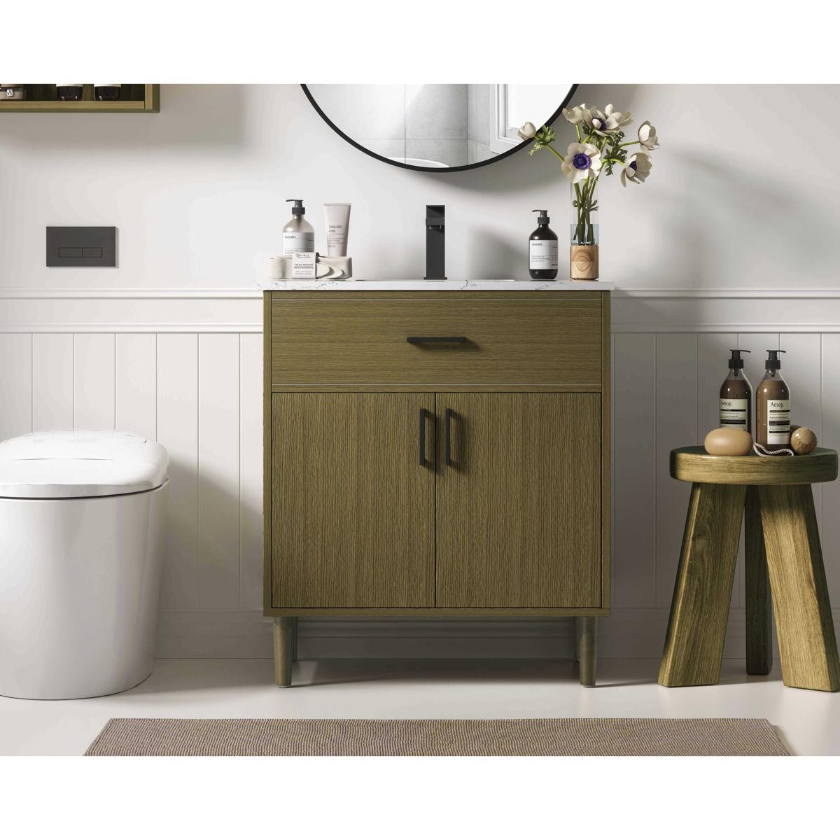 Elegant Lighting VF25030MCB Chandler Vanity Chestnut Brown