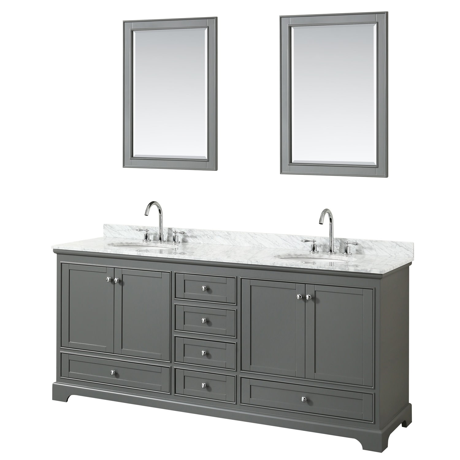 Wyndham Collection WCS202080DCMUNOM24 Deborah 80″ – White / Carrara Cultured