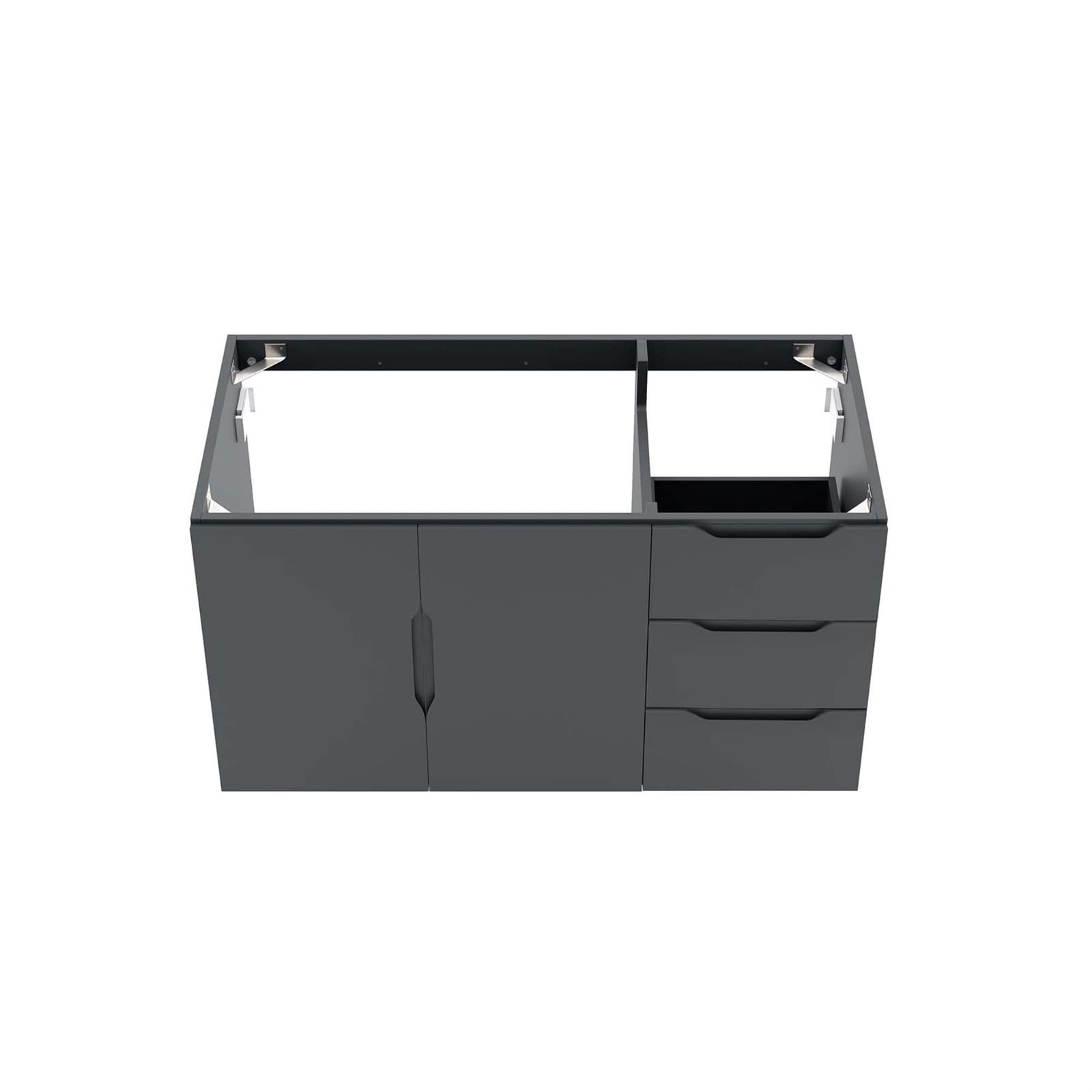 Modway Vitality 35.5″ MDF and Particleboard Bathroom Vanity Cabinet in Gray