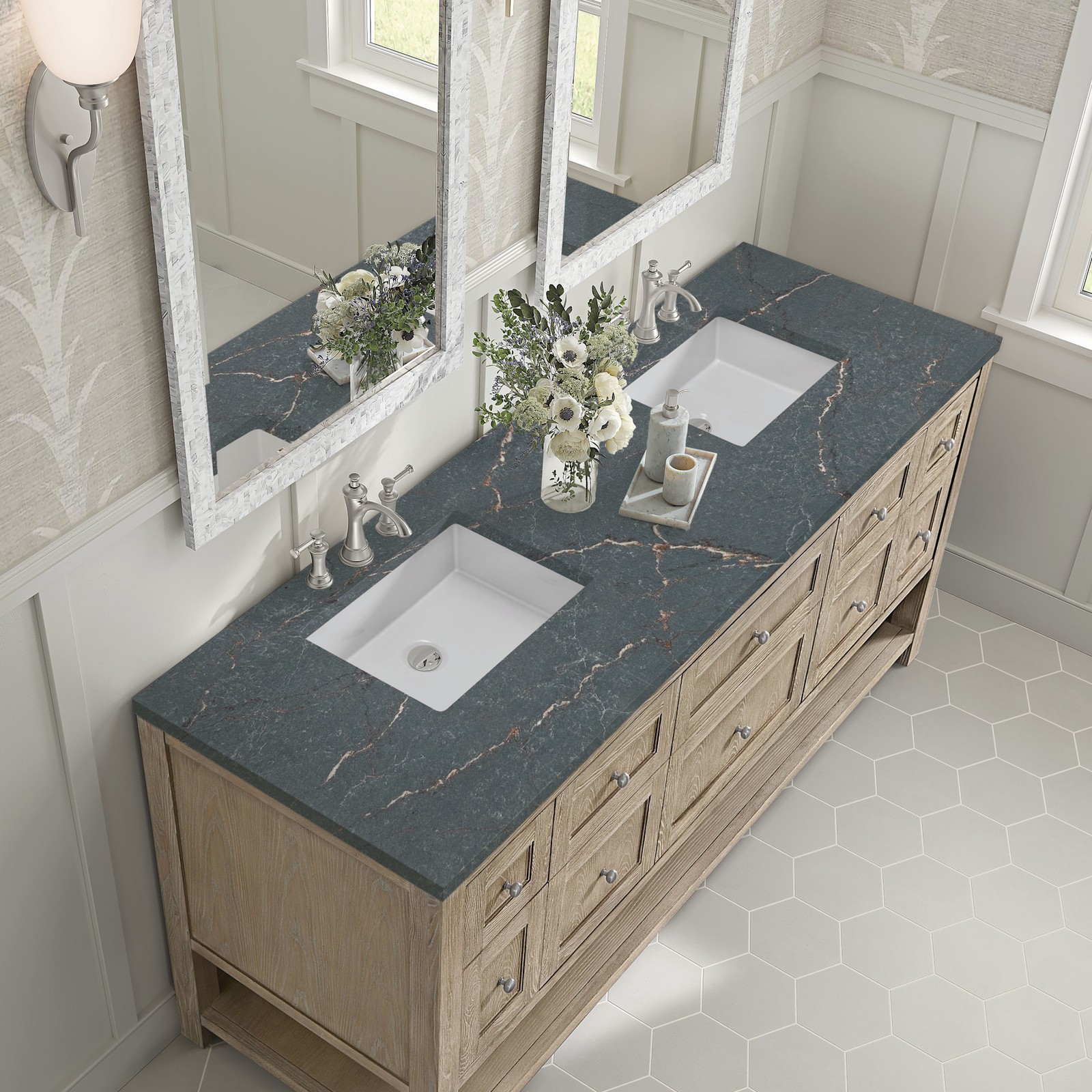 James Martin Vanities 330-V72-FPBL Breckenridge 72″ – Light Natural Oak