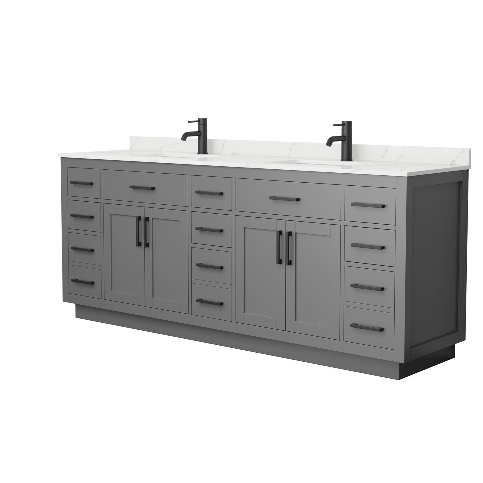 Wyndham Collection WCG262684D-QTZ-UNSMXX Beckett TK 84″ – White / White Quartz