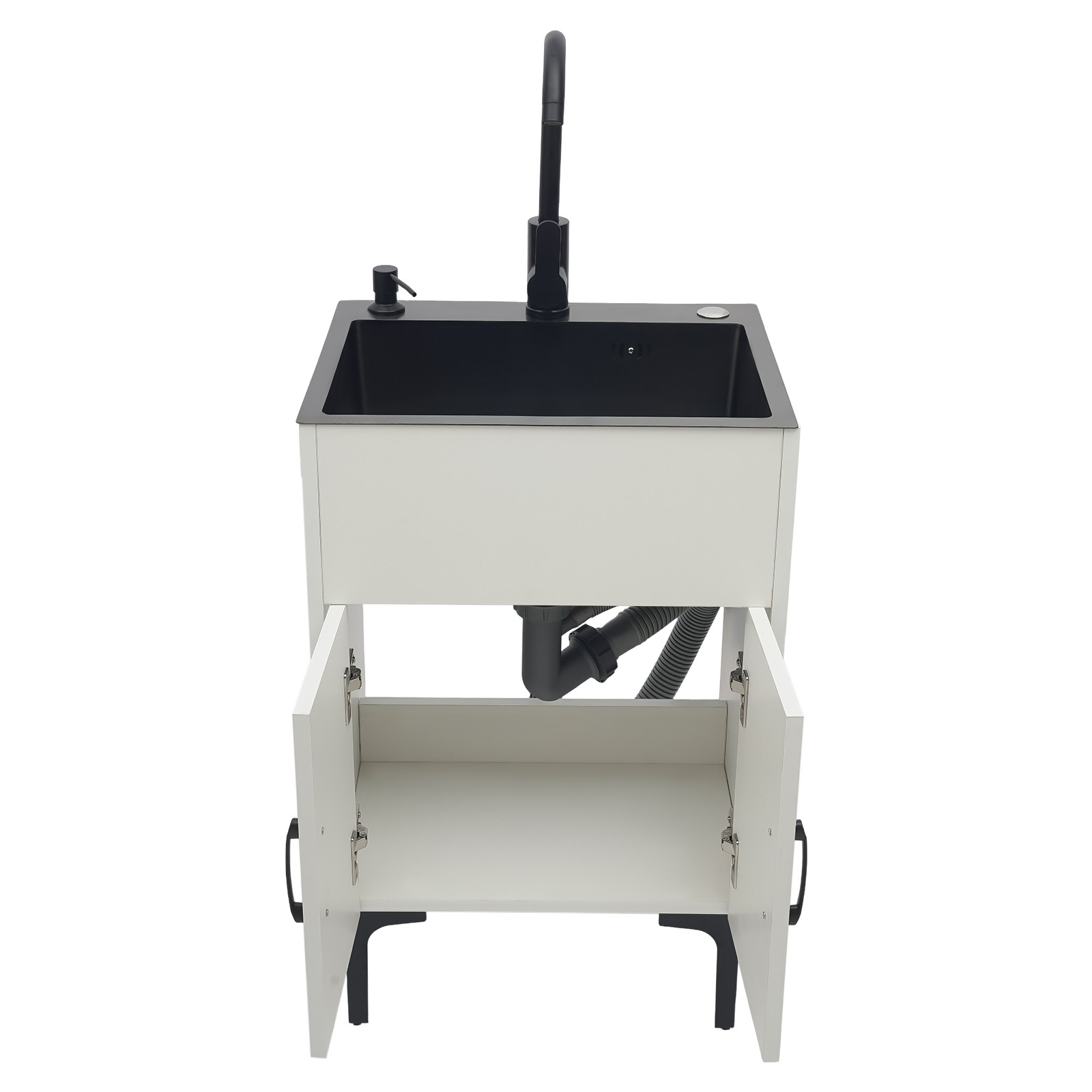 20″ Laundry Sink Cabinet w/ Faucet, Freestanding Utility Sink Cabinet w/ Storage