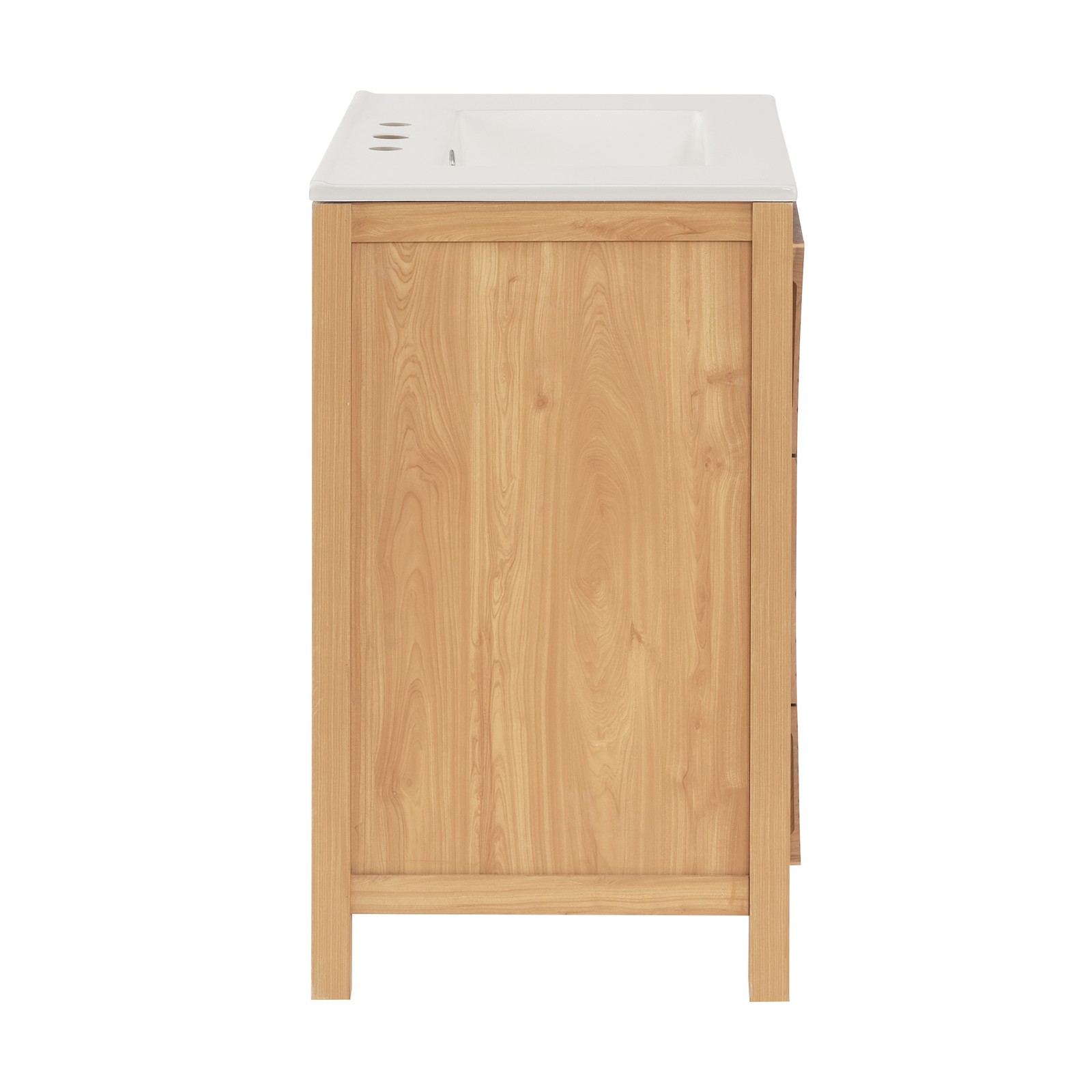 30″ Bathroom Vanity with Sink, Solid Wood & MDF, 3 Drawers, Soft-Close