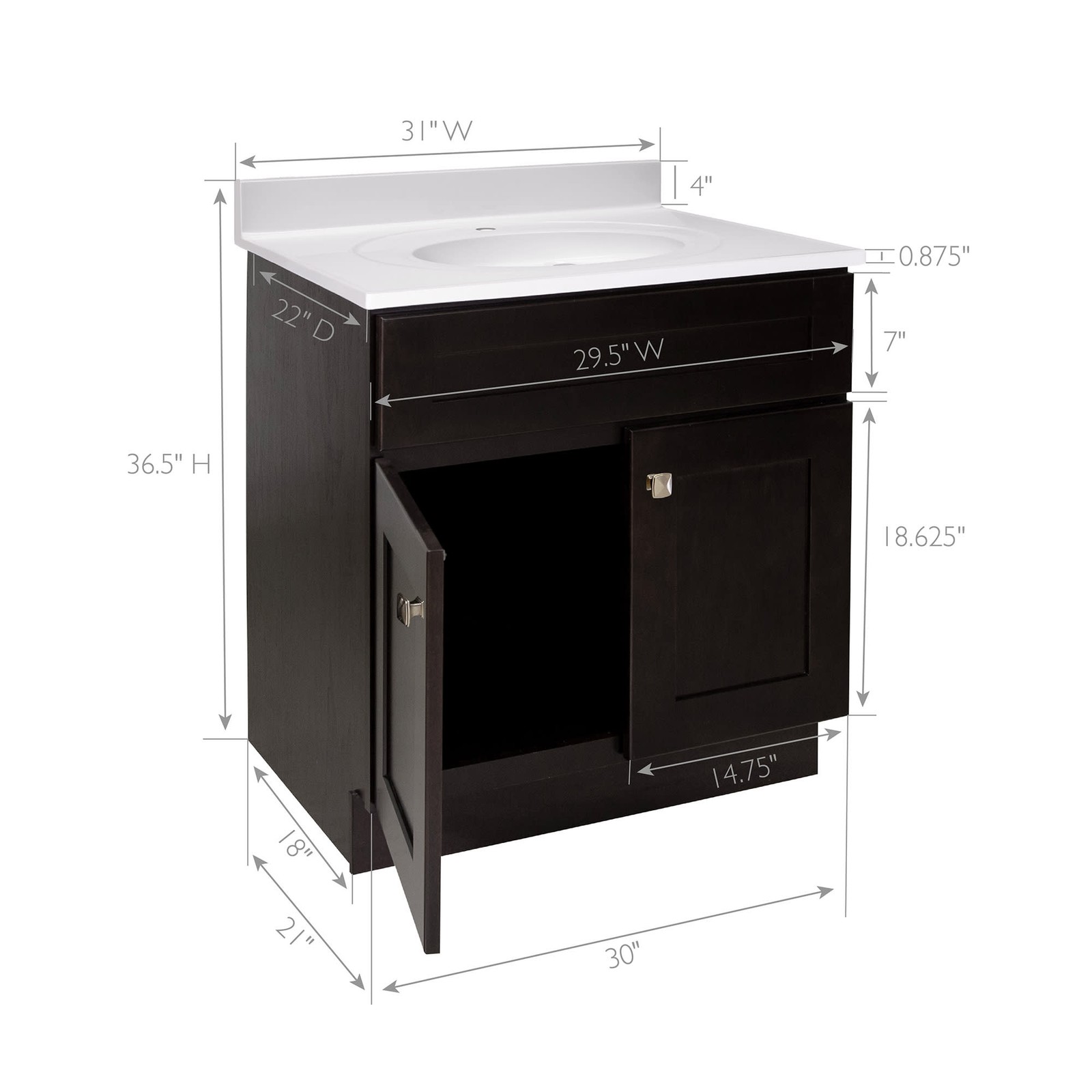 Design House 214783 Brookings 32″ – Brown