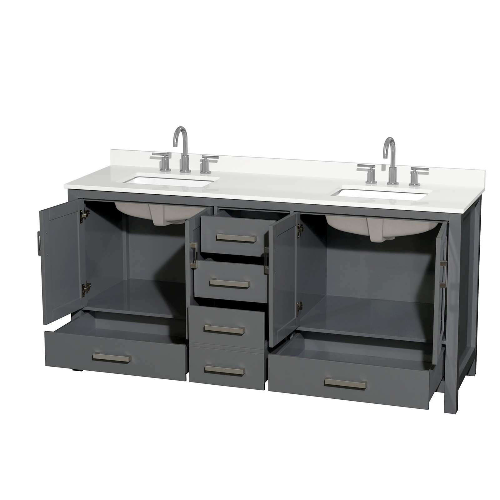 Wyndham Collection WCS141472D-QTZ-US3MXX Sheffield 72″ – Gray / Giotto Quartz