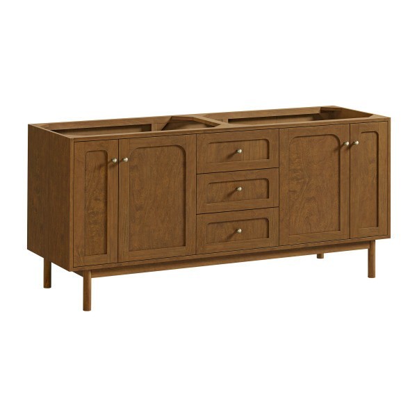 72″ James Martin Laurent 545-V72-HNO Double Vanity Cabinet Honey Oak