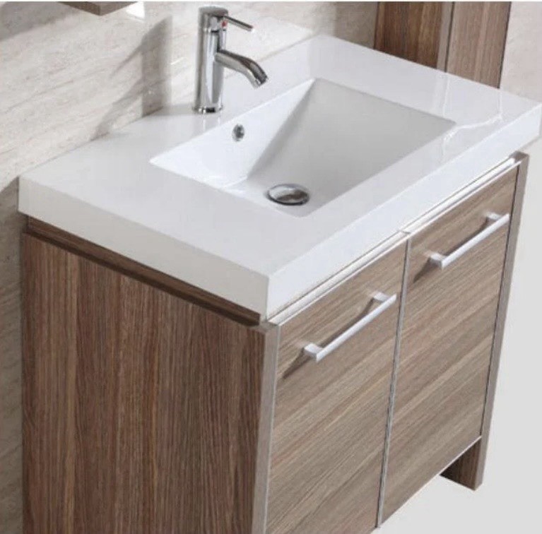 LEGION FURNITURE WTH0932 SINK VANITY W MIRROR SIDE CABINET LIGHT MAPLE
