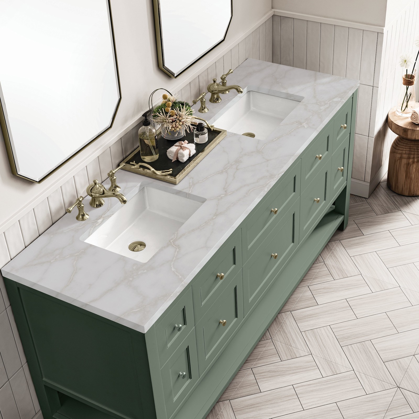James Martin Vanities 330-V72-FVSL Breckenridge 72″ – Smokey Celadon