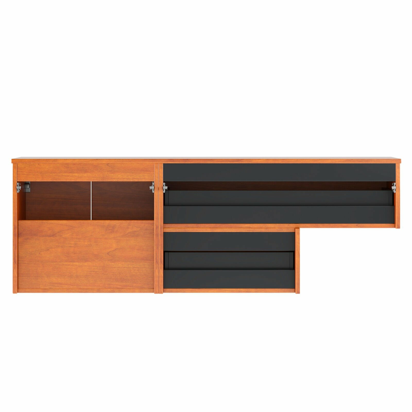 Boston 64″ Vanity + 2 Vessel sinks | Autumn Oak Wood White Crossbars | 64 X 35