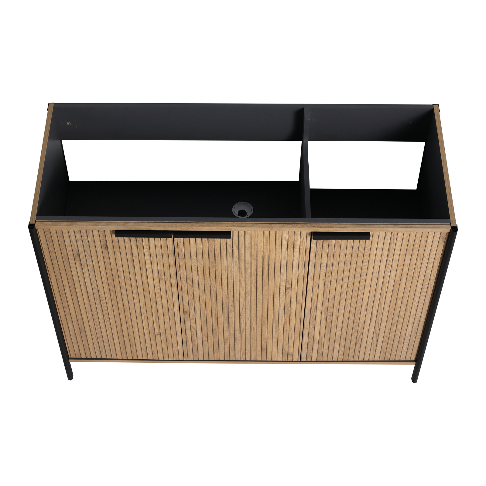 48″ Plywood Freestanding Bathroom Vanity Without Sink Top Included With 3 Doors