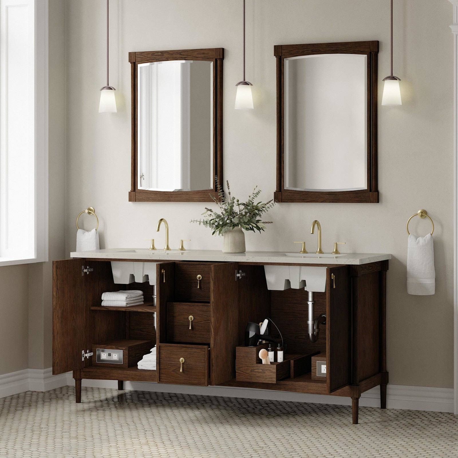 James Martin Vanities D680-V72-FSFR Kinnsden 72″ – Sable Oak