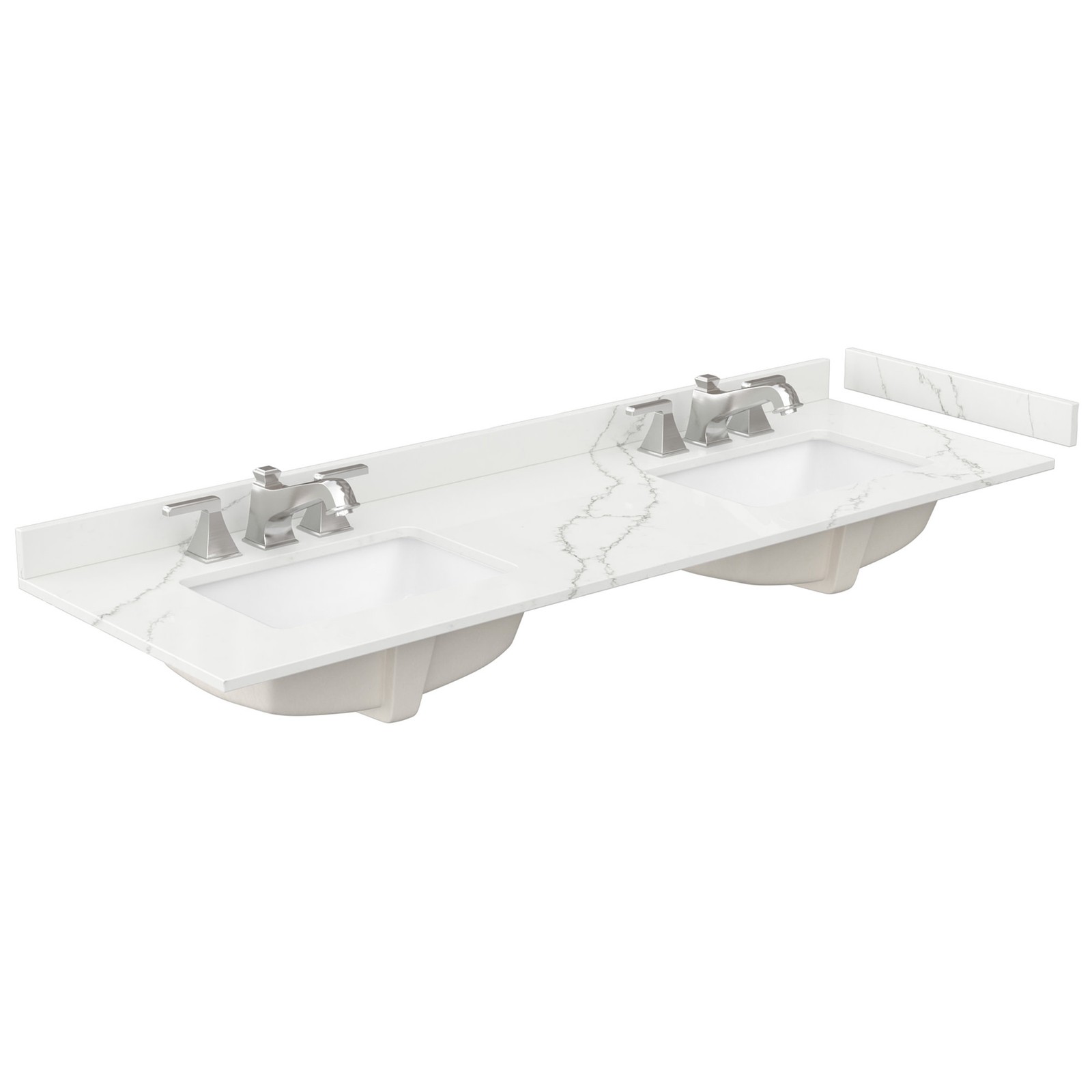 Wyndham Collection WCH7474-66D-QTZ-US3MXX Elan TK 66″ – Light Oak / White Quartz
