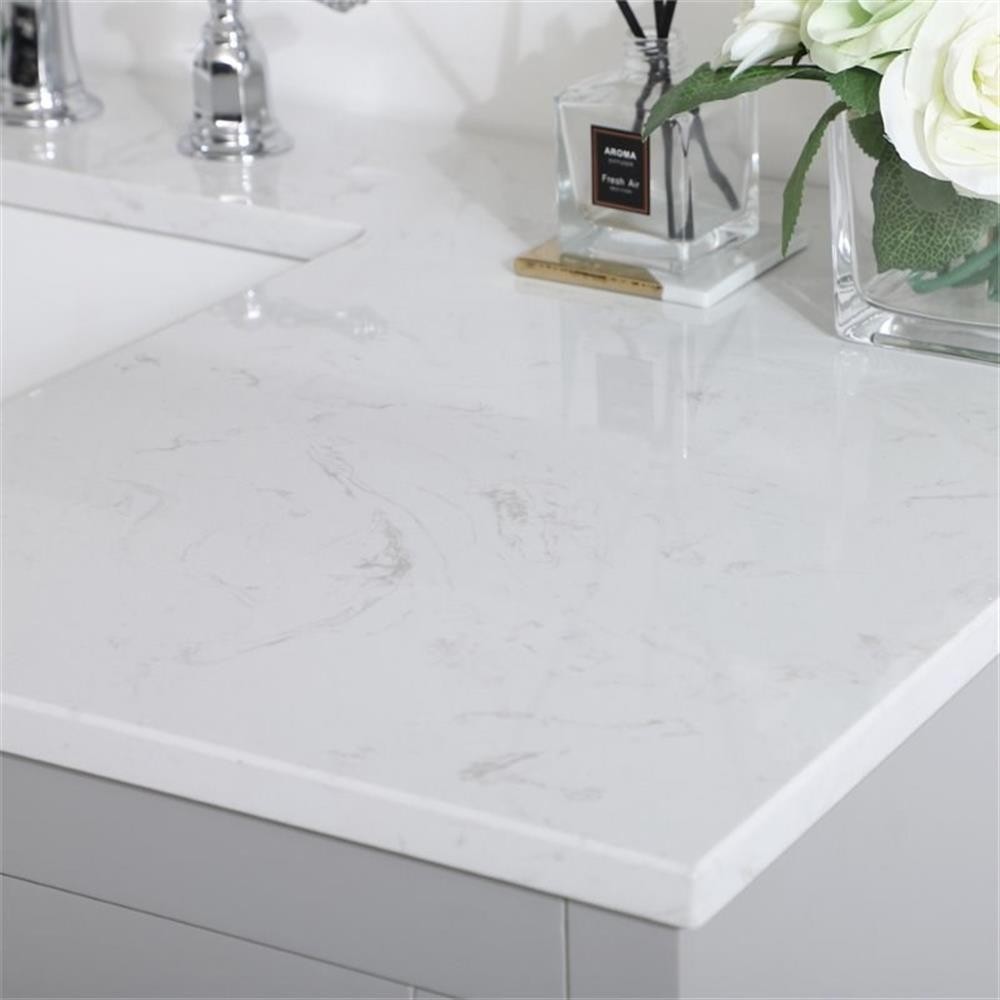 Elegant Decor Moore 48″ Single Quartz Top Bathroom Vanity in Gray