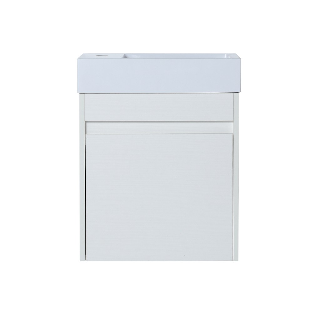 Modern Floating Vanity with Soft-Close Door & White Sink, Eco Plywood (18.11″)