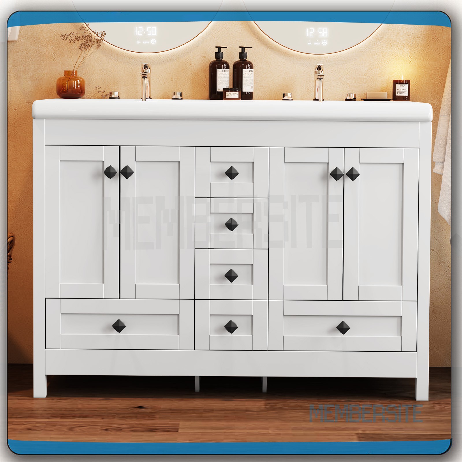 47.3″ Bathroom Vanity Bathroom w/Sink Cabinet and Soft Closing Doors , 6 Drawers