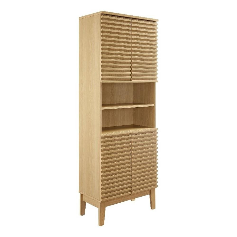 Render Tall Bathroom Storage Cabinet in Oak