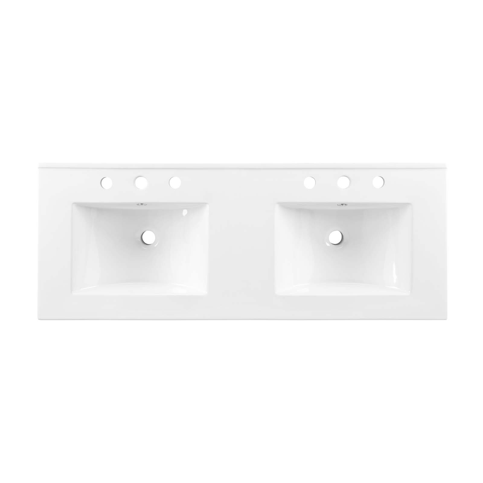 Modway Cayman 48″ Double Basin Bathroom Sink in White