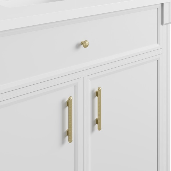 96″ James Martin Bellshire 660-VMC96-BW-1WZ Dual Vanity Cabinet White Zeus Top