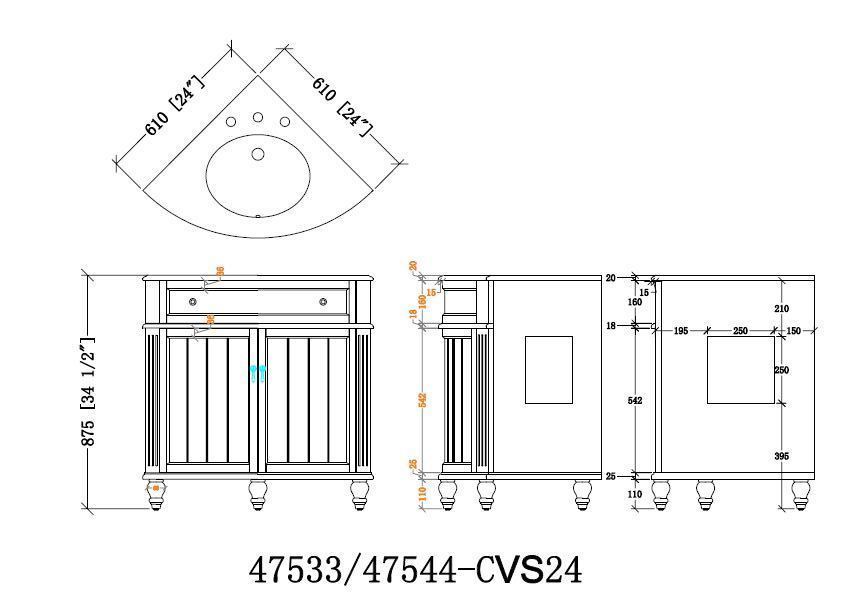 24 inch Cottage Style Triadsville Bathroom sink vanity 47533GT